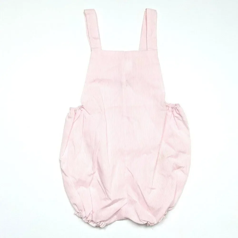 Vintage Sweet Temptations Sunsuit Girls Size 18m Pink Stripe Tulip Bubble Romper
